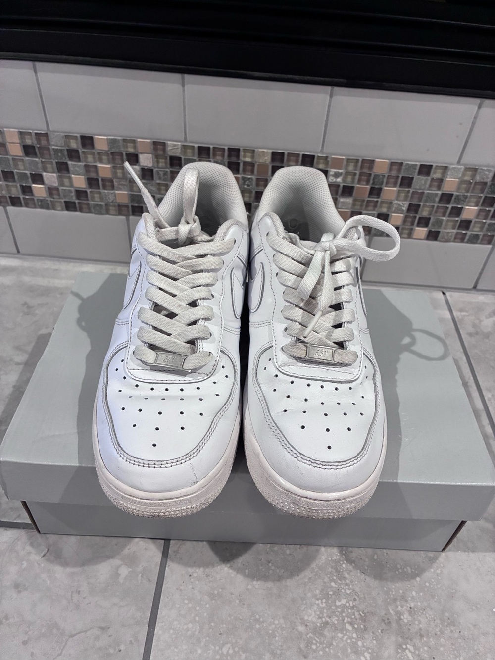 White Nike Air Force 1 low white womens sneakers